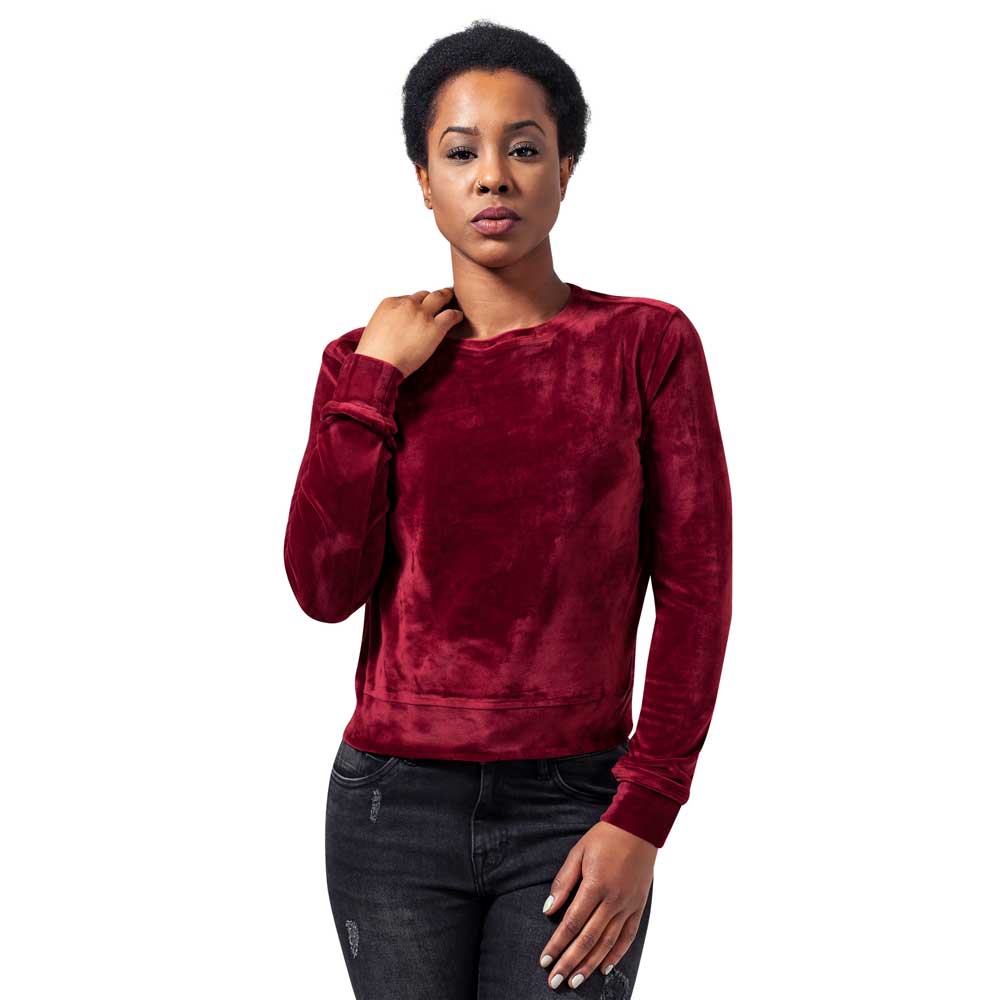 Urban Classics Urban Classics Sweatertrui Short Velvet Crew Urban Classics Urban Classics Sweatertrui Short Velvet Crew